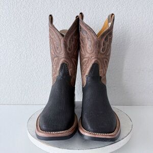 NEW Rod Patrick Mens Cowboy Boots Size 14.5A Brown Shark Leather Square Toe $495